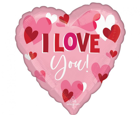 #BFK Balon foliowy Jumbo - I Love You Playful Hearts, 71x71 cm,zapakowany