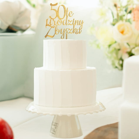Topper na tort personalizowany Cyfra + urodziny + imię WZ. II