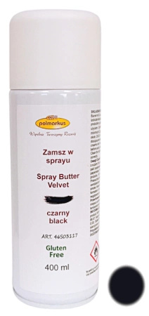Zamsz cukierniczy w sprayu CZARNY 400 ml Polmarkus LESEPIDADO