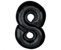 #BFC25 Balon foliowy Smart, cyfra 8, czarna, 92 cm  KK
