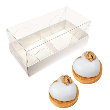 Pudełko na 2 monoporcje 17,5X8,5X7,5 cm PERŁOWE BIAŁE