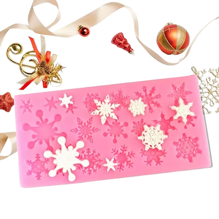 Forma silikonowa do tworzenia dekoracji PŁATKI ŚNIEGU WZ.I