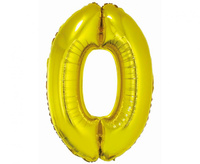 #BFC37 Balon foliowy Smart, Cyfra 0, złota, 76 cm AA