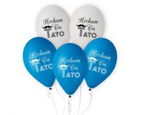 #BL Balony Kocham Cię Tato (niebieskie, białe), 12"/ 5 szt.