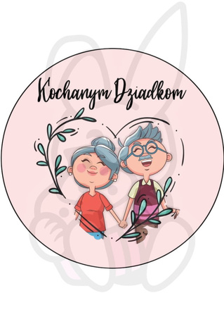 Wydruk jadalny, opłatek na tort KOCHANYM DZIADKOM WZ.3