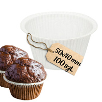Papilotki na muffinki 50x40 mm BIAŁE 100 szt.