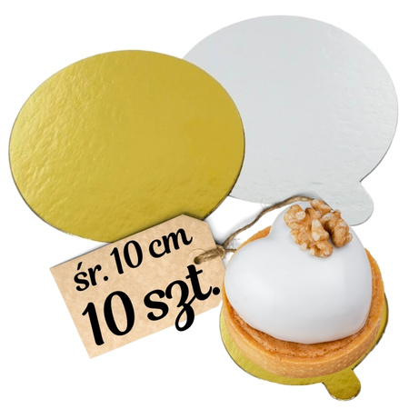 Bankietówki podkładki pod monoporcje dwustronne ZŁOTO SREBRNE 10 cm 10 szt.