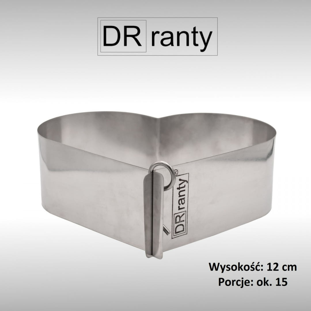 Rant do tortu w kształcie serca – solidna stal odporna na wysoką temperaturę