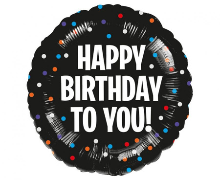 #BFK Balon foliowy 18" QL CIR - Birthday To You Satin Dots KK