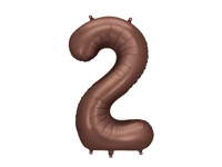 Balon foliowy Cyfra '2', 86cm, mocca