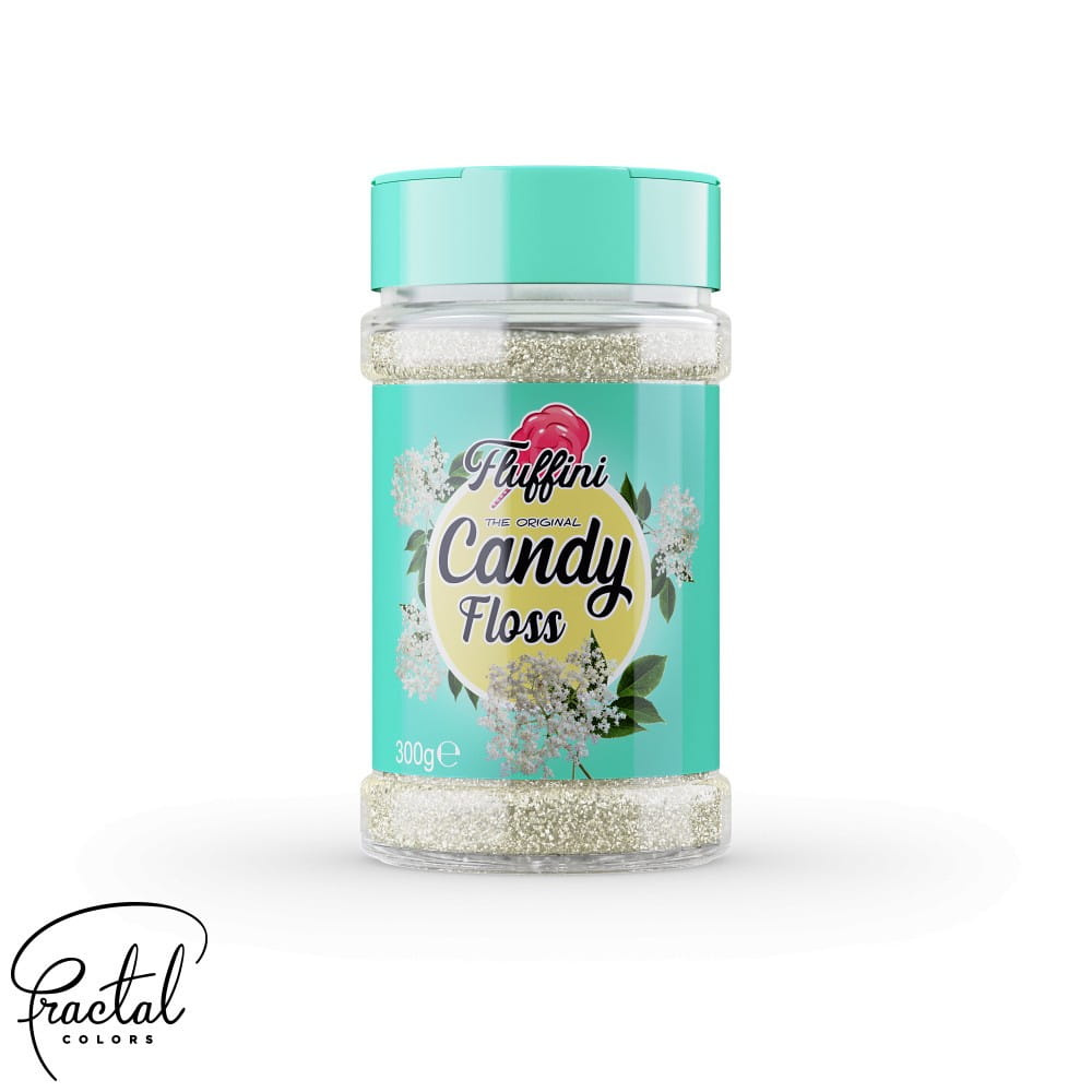 Smakowy cukier do waty cukrowej o smaku czarnego bzu Fractal Colours 300g w opakowaniu