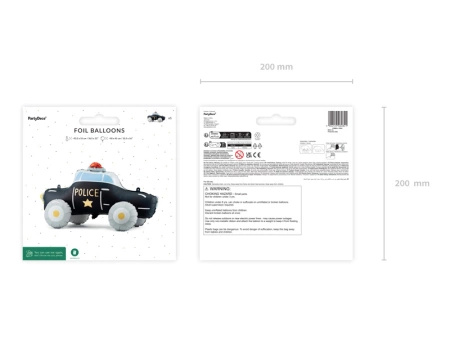 Balon foliowy stojący Wóz Policyjny, mix, 90 x 41 cm