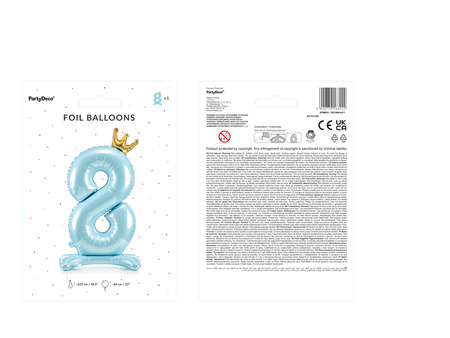 Stojący balon foliowy Cyfra ''9'', 70cm, srebrny