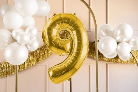 Balon foliowy Cyfra ''0'', 72cm, beż
