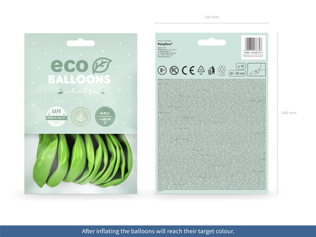 Balony Eco 30cm metalizowane, niebieski (1 op. / 10 szt.)