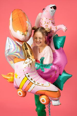 Balony Eco 33 cm, Cyfra '' 2 '', jasny złoty (1 op. / 6 szt.)