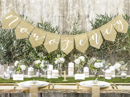 Baner Love, srebrny, 21x55cm