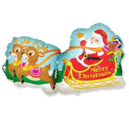 #BFK Balon foliowy 24" FX - Mikołaj w saniach KK, niepakowany