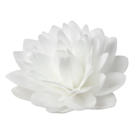 Dekoracja waflowa na tort DALIA BIAŁA śr. 12,5 cm kwiaty na tort Rose Decor
