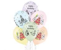 #BL Balony D11 Cute Birthday 5C1S 1C5S, 6 szt.