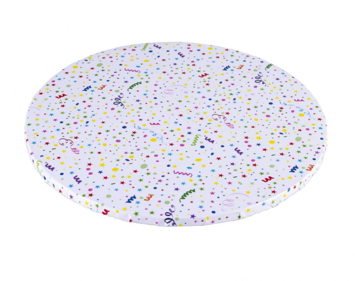 Podkład pod tort CONFETTI śr. 25 cm h 10 mm Julita biały okrągły