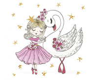 #ZSE Serwetki papierowe Pink Balerina with Swan, 33 x 33 cm, 20 szt.