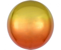 #BFK Balon foliowy Kula Ombre, żółty- pomarańczowy