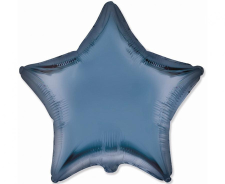 #BFK Balon foliowy 18" FX - Gwiazda (satynowy stalowo-niebieski), niepakowany