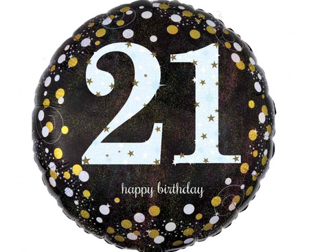 #BFK Balon foliowy 18" SHP - 18c Holo sparkling Birthday 21