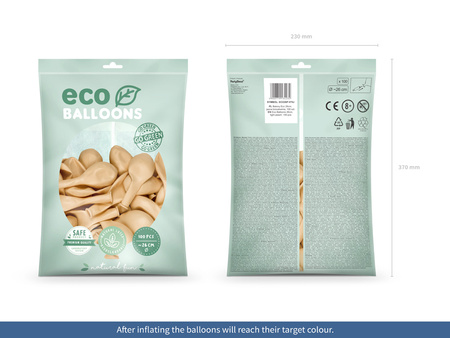 Balony Eco 26cm metalizowane, brzoskwinia (1 op. / 100 szt.)