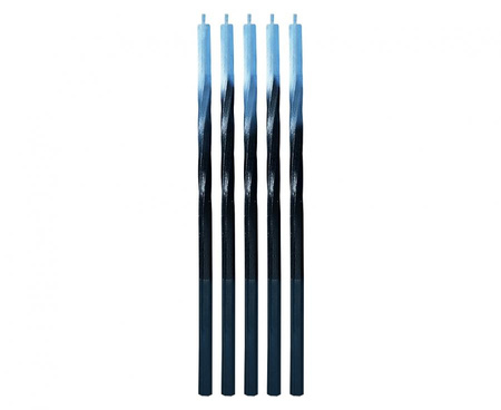 #SU Świeczki B&C Świderki Ombre, niebieski/czarny, 5x5x150mm, 5 szt.