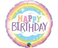 #BFK Balon foliowy 18" CIR HAPPY BIRTHDAY RAINBOW