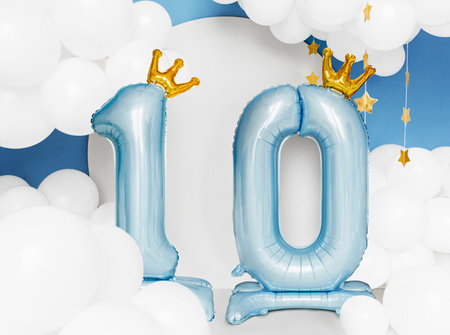 Balony Eco 33 cm, Cyfra '' 8 '', jasny złoty (1 op. / 6 szt.)