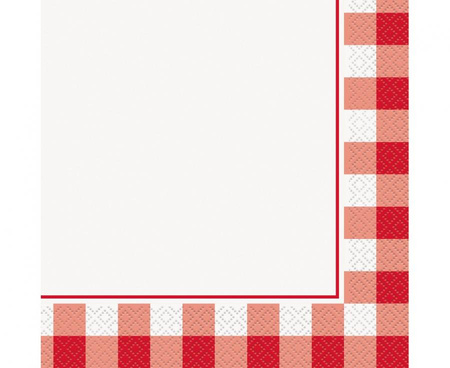 #ZSE Serwetki papierowe Czerwona kratka,  33x33 cm,16 szt.