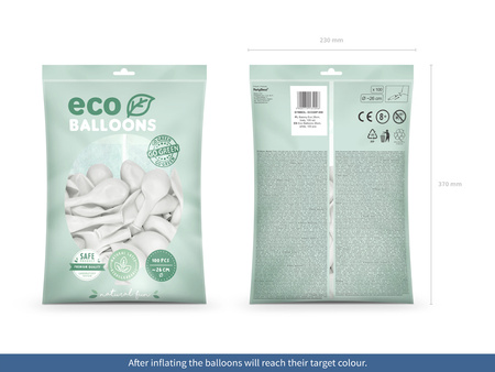 Balony Eco 26cm metalizowane, żółty (1 op. / 100 szt.)