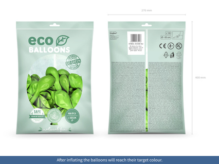Balony Eco 30cm metalizowane, niebieski (1 op. / 100 szt.)