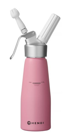Syfon do bitej śmietany 0,5L, Pastelowy różowy, ?80x(H)260mm HENDI