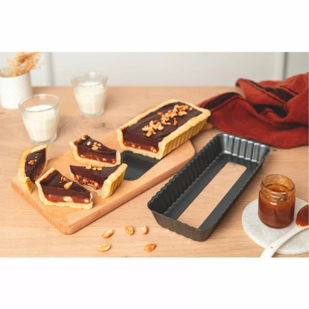Forma cukiernicza prostokątna do tarty mazurka 36 x 10 cm DE BUYER
