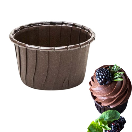 Papilotki kubeczki do muffinek 50x40 mm BRĄZOWE 50 szt.