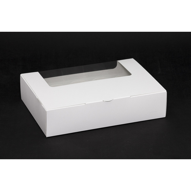 Białe opakowanie na 5 cakesicles z okienkiem – widok z góry