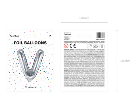 Balon foliowy Litera ''O'', 35cm, złoty
