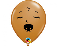 #BL Balon QL 5" Buźka ze smoczkiem, brązowy / 100 szt. KK