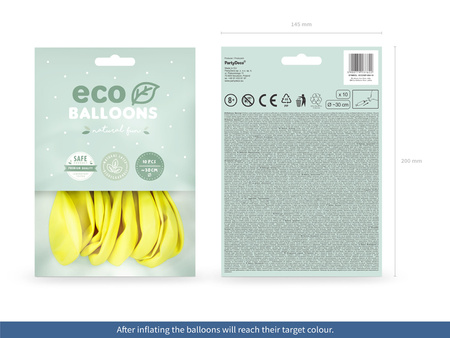 Balony Eco 30cm pastelowe, czerwony (1 op. / 10 szt.)