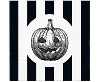 Serwetki papierowe PAW Halloween, biało-czarne, dynia 33x33 cm, 20 szt.