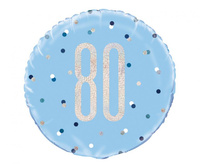 #BFK Balon foliowy UQ 18" Glitz, groszki z nadr. 80, niebieski
