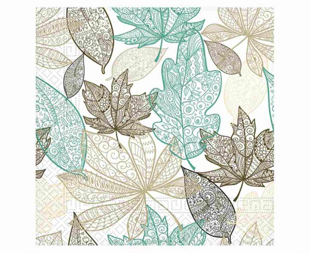 #ZSE Serwetki papierowe Wide Leaves Decorata, rozm. 33 x 33 cm, 20 szt. KK