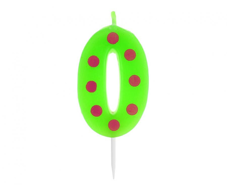 #SC15 Świeczka cyferka piker Grochy - 0, 6 cm KK
