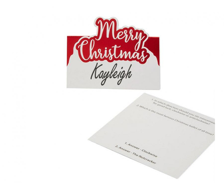 #ZK Karnet imienny Merry Christmas, 10 szt.