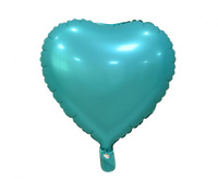 #BFK Balon foliowy "Serce", matowe, turkusowe, 18" KK