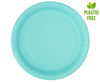 #ZTA Talerzyki papierowe, jasnoniebieskie , 23 cm, 8 szt. (plastic-free)